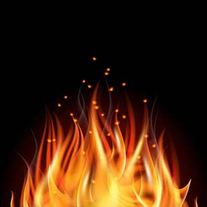 火焰在燃烧钢琴谱