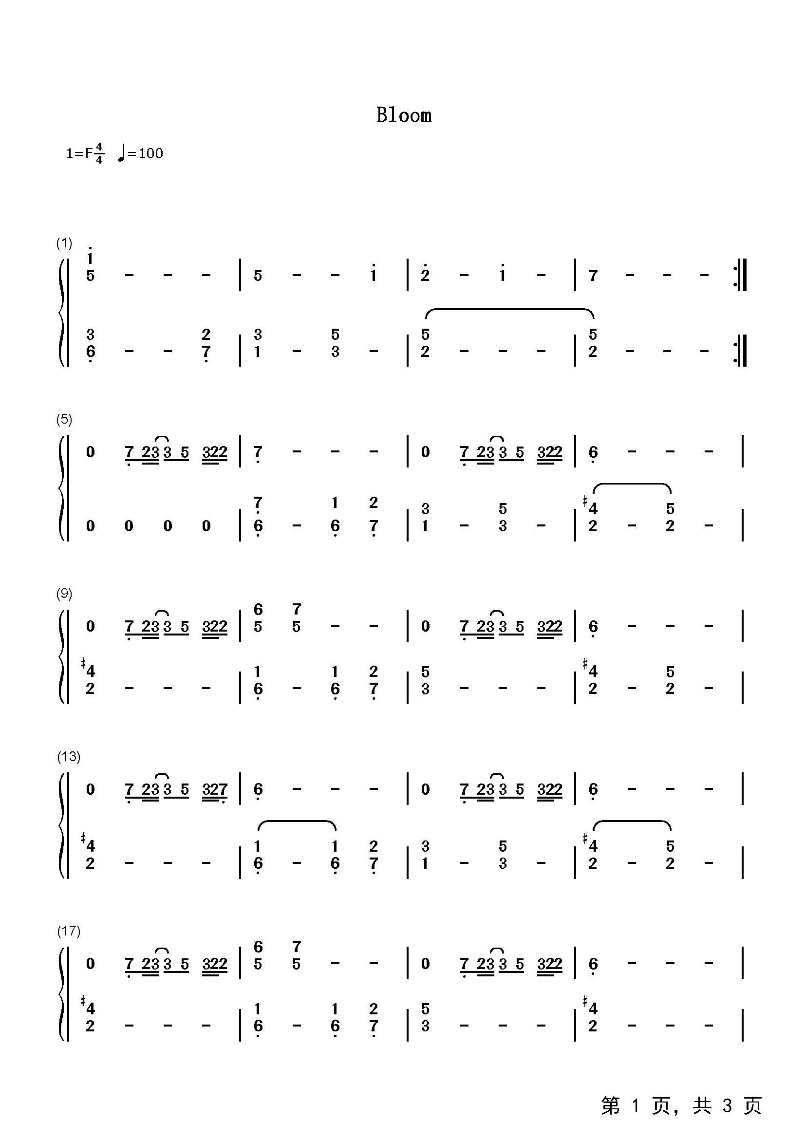 _The Paper Kites_F调_流行钢琴双手简谱_钢琴谱钢琴五线谱钢琴简谱钢琴弹唱谱钢琴声乐正谱钢琴视频教程—牛牛钢琴