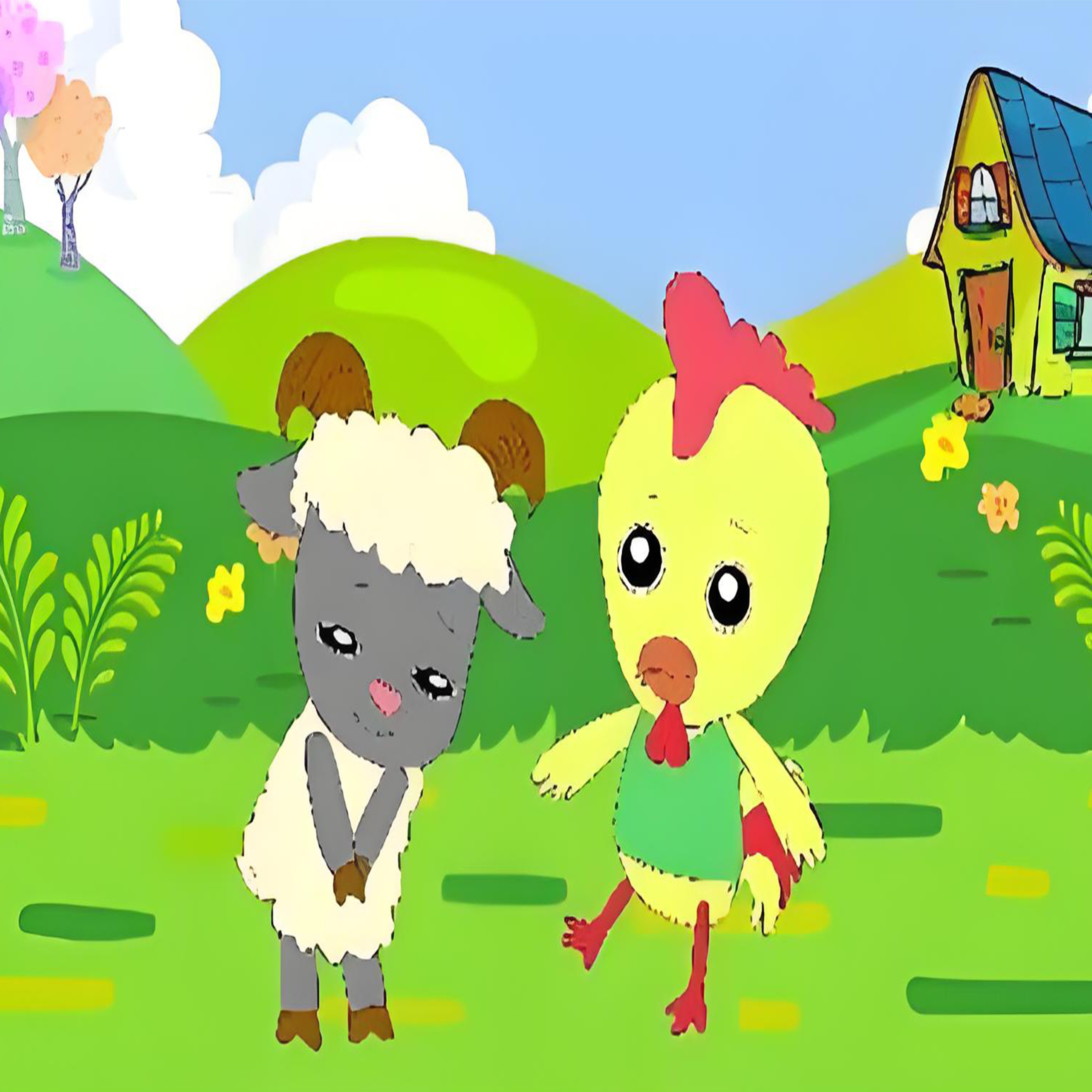 山羊踩痛小公鸡钢琴谱